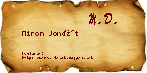 Miron Donát névjegykártya